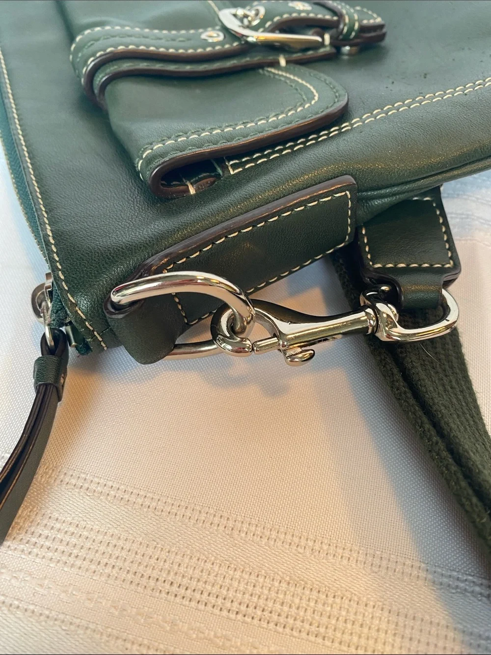 Vintage Coach Forest Green Crossbody Shoulder Bag